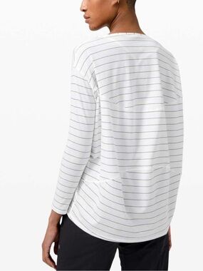 lululemon athletica Back in Action Long Sleeve Tee with Black Stripes